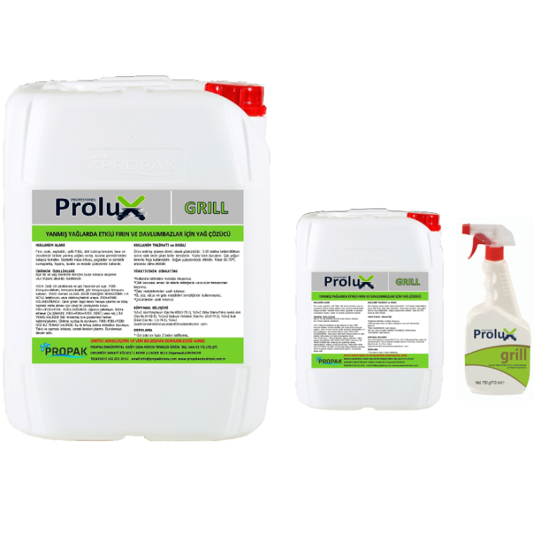 PROLUX GRILL YANMIŞ YAĞLARDA ETKİLİ FIRIN VE DABVLUMBAZLAR İÇİN YAĞ ÇÖZÜCÜ MADDESİ 